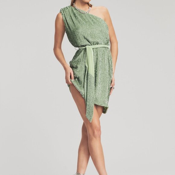 NWT Retrofete Ella Seqiun New Years Eve Min Sparkly Party Prom Dress in Sage - Picture 4 of 8